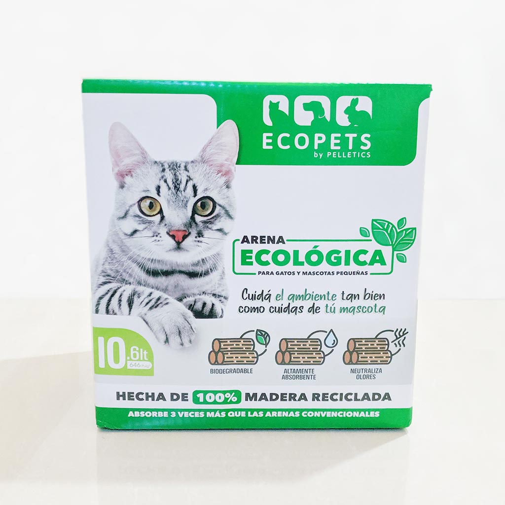 Arena para gatos ecológica