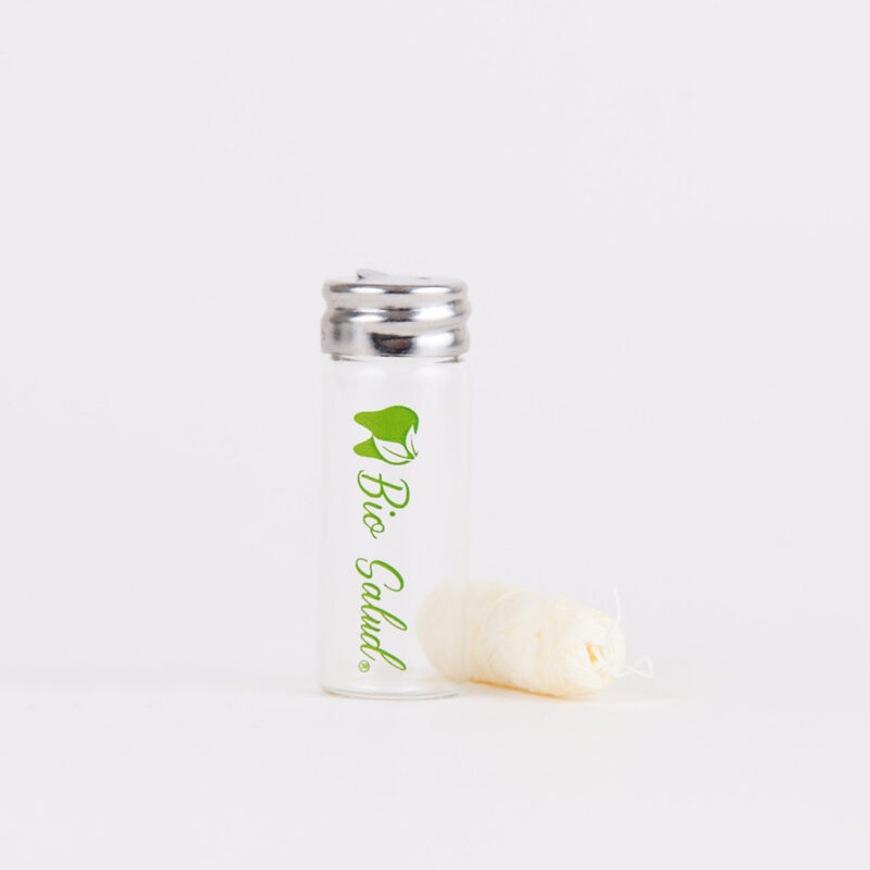 Hilo dental biodegradable en frasco de vidrio – Bio Salud