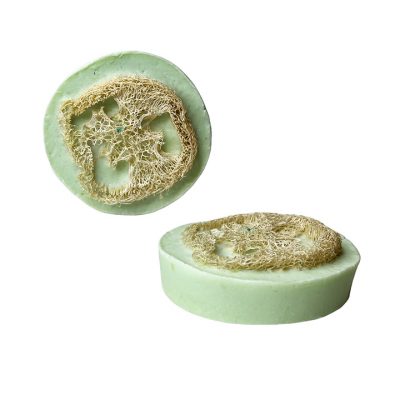 Jabón circular con luffa aroma limón – 100 g – VeroNatura