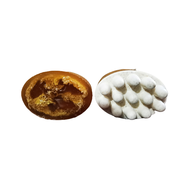 Jabón masajeador con luffa de glicerina de avena y miel -150 g – VeroNatura
